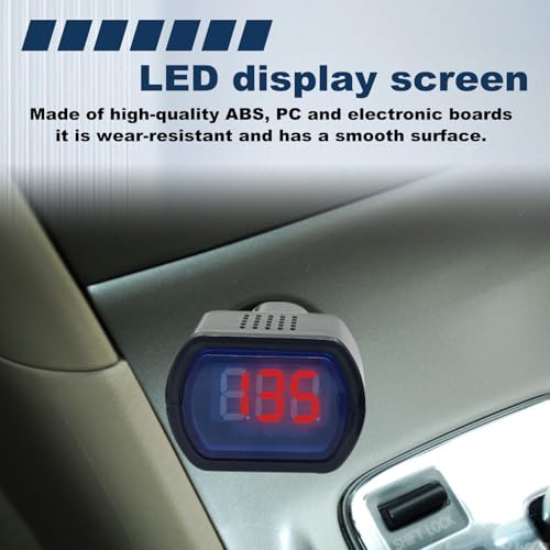 2PCS Car LED Cigarette Lighter Voltmeter, DC 12V/24V Cigarette - Product Imagery