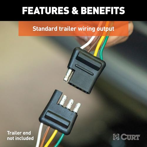 CURT 55310 Vehicle-Side Custom 4-Pin Trailer Wiring Harness, - Product Imagery