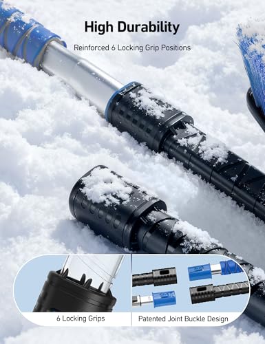 AstroAI 46" Extendable 2-in-1 Snow Brush & Ice Scrapers for Car - Product Imagery
