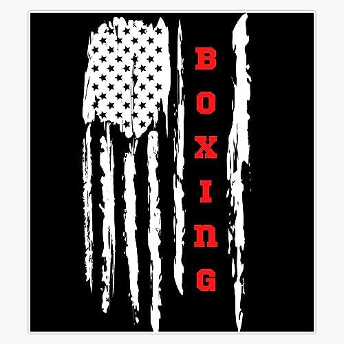 Boxing American Flag Sticker Bumper Sticker Vinyl Decal 5" - Product Imagery