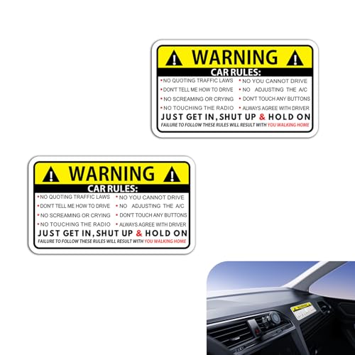 WZP 2PCS Car Safety Warning Rules Stickers, Funny Vinyl Bumper - Product Imagery
