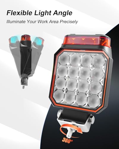 4 Inch LED Strobe Light, Amber Emergency Warning Flashing Work - Product Imagery