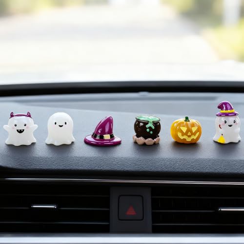 6PCS Halloween Car Dashboard Decorations, Luminous Cute Ghost - Product Imagery