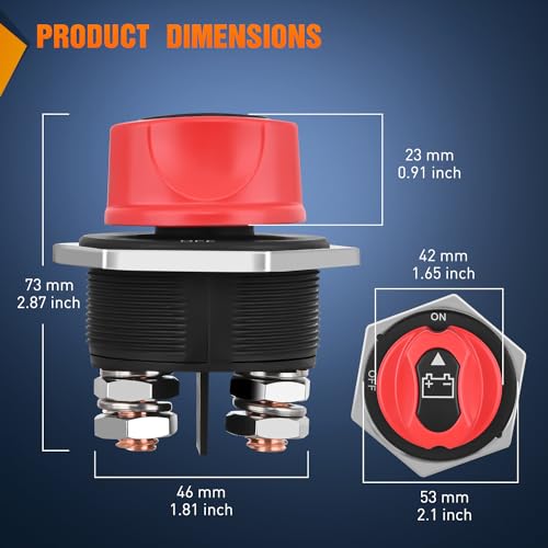 Nilight Battery Disconnect Switch 300A Master Disconnector - Product Imagery