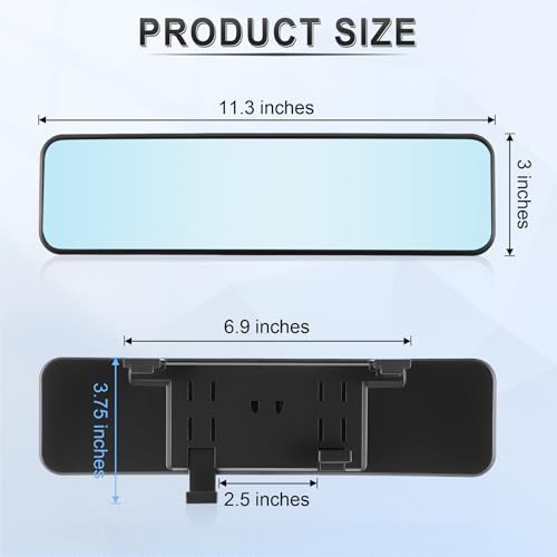 LivTee Anti Glare Rear View Mirror, Universal 11.3'' (287mm), - Product Imagery