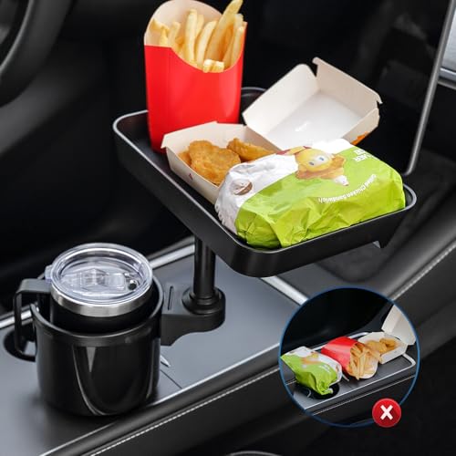 TYKOR Car Cup Holder Tray, 9.5" Car Food Tray Table for Eating - Product Imagery