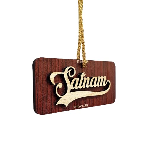 Thick 3D SATNAM WAHEGURU Sikh CAR Rear View Mirror Hanging | - Product Imagery