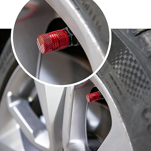 Tire Valve Stem Caps - 4 Pack Anti-Corrosion Premium Anodized - Product Imagery