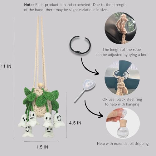 ROFIGL Handmade Crochet Hanging Car Air Freshener - - Product Imagery