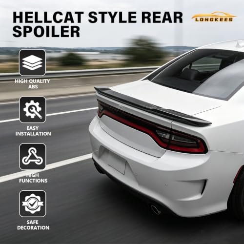 Rear Trunk Spoiler Wing, Decklid Lip Spoiler, FIT Dodge Charger - Product Imagery