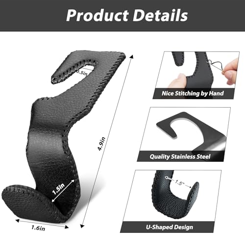 Purse Hook for Car Seat Headrest, Seat Back Storage Hook - Product Imagery