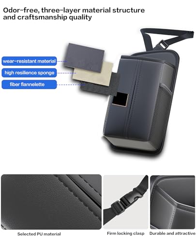 Car Tissue Holder for Front Seat with 2 Side Mesh Pockets - Product Imagery