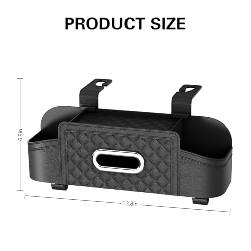 Mandark Headrest-Mounted Backseat Organizer with Cup Holders, - Product Imagery