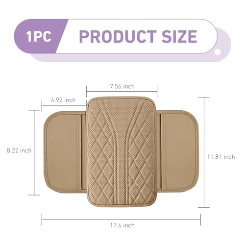 Car Center Console Breathable Protector, Non-slip Cover with Two - Product Imagery