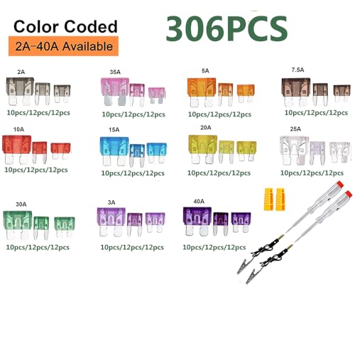 Car Fuses Assortment Kit 306PCS Auto Blade Fuse Replacement for - Product Imagery