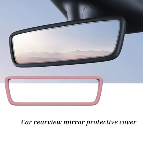 Elastic Silicone Car Rear View Mirror Protector Cover, Pink - Product Imagery