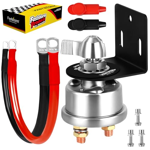 300A 12V 48V Battery Disconnect Switch with 2GA Cable Side Post - Product Imagery