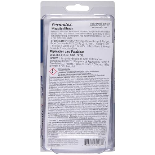 Permatex 09103 Automotive Windshield Repair Kit For Chipped And - Product Imagery
