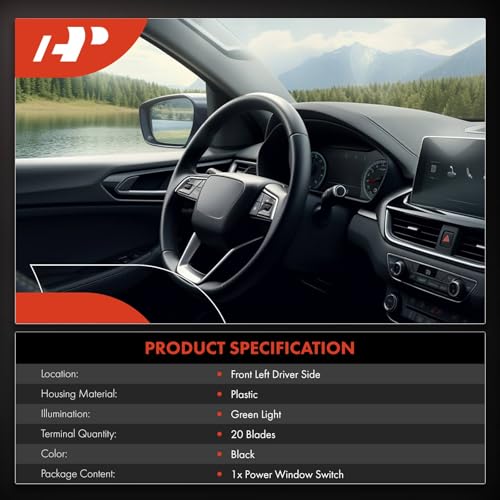 A-Premium Front Left Driver Side Power Window Switch - Product Imagery