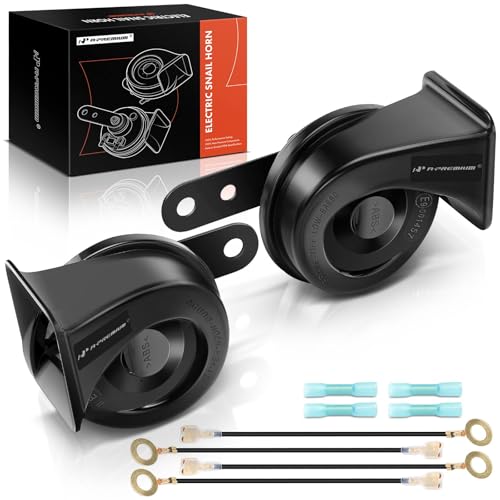 A-Premium Dual Snail Horn High Low Universal Electric Horns - - Product Imagery