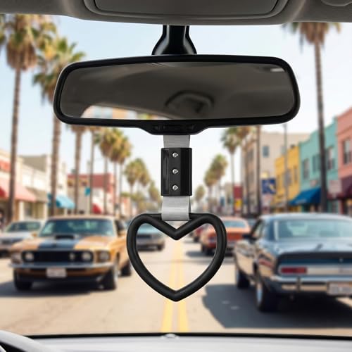 2 Pcs Heart Shaped Car Handle Strap – JD M Drift Charm Rear - Product Imagery