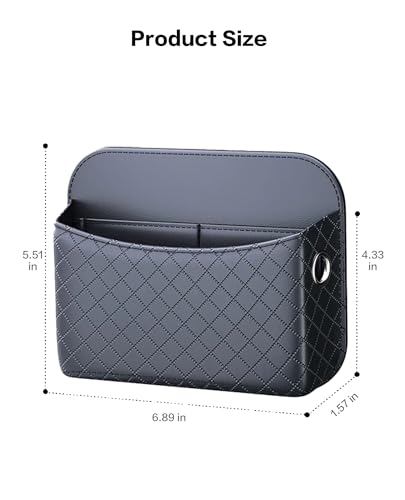 Self-Adhesive Car Seat Side Pocket Organizer with Cable Port - - Product Imagery