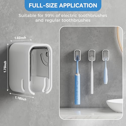 MOPMS Single Slot Toothbrush Holders Wall Mounted with Cover for - Product Imagery