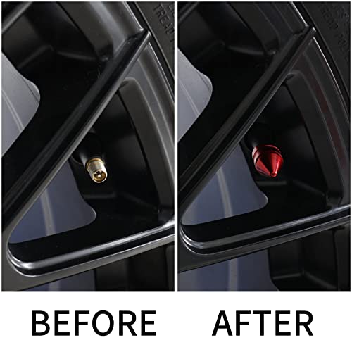 SINGARO Car Tire Valve Caps, 4 Pieces of Universal Aluminum - Product Imagery