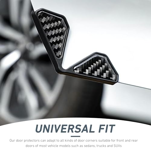 2 PCS Car Door Corner Edge Guards, 2.1" x 2.1" Carbon Fiber - Product Imagery