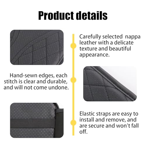 Car Center Console Cover with 2 Storage Bags, Leather Armrest - Product Imagery