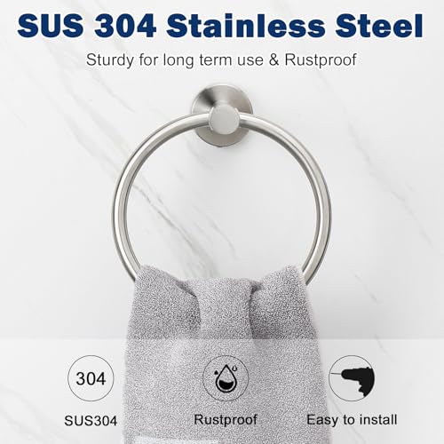 NearMoon Bath Towel Ring, Bathroom Hardware Accessories-Thicken - Product Imagery