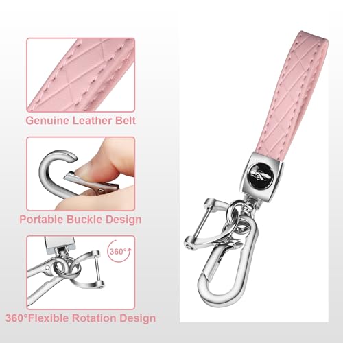 QBUC for Honda Key Fob Cover with Keychain (Pink) - Product Imagery