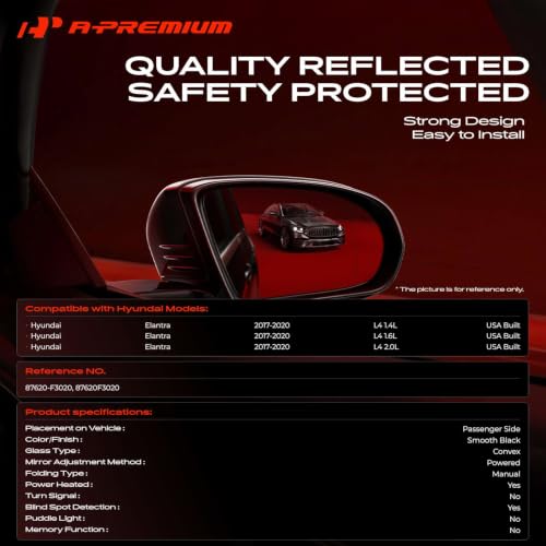 A-Premium Passenger Side Power Door Mirror Compatible with - Product Imagery