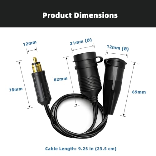 Cliff Top Hella DIN Motorcycle Cigarette Lighter Adapter 12V/24V - Product Imagery