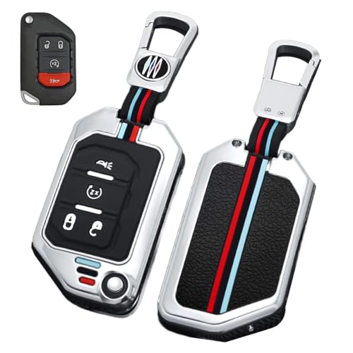 Zinc Alloy Key Fob Case Cover Compatible with Wrangler JL JLU - Product Imagery