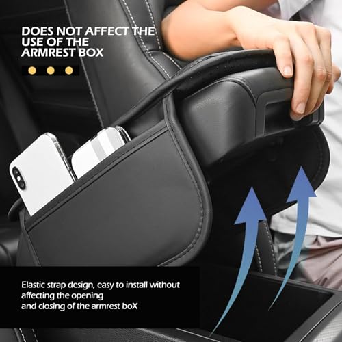 Car Center Console Cover, Leather Vehicle Armrest Protector - Product Imagery