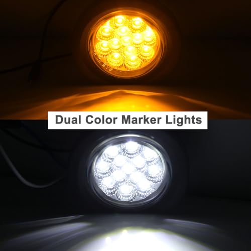 10Pcs Dual Revolution 2.5" Inch Round Led Marker Lights 13 LED - Product Imagery