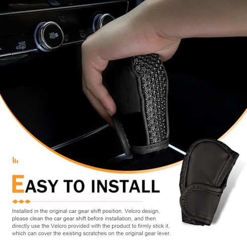 Car Gear Shift Cover, Leather Breathable Car Gear Shift Knob - Product Imagery