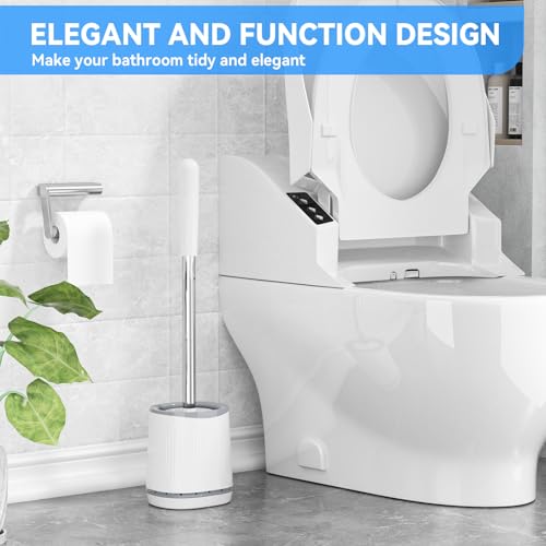 TRENTI Toilet Brush and Holder Set - Bristles Bowl Brush Head - Product Imagery