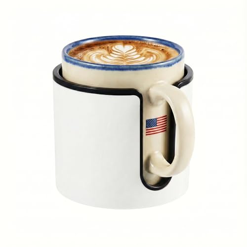 Wall Mounted Cup Holder,Large Size for Cups,Mugs and Cans.(White) - Product Imagery