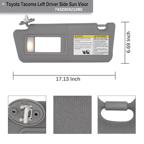 NHILES Driver Side Sun Visor Compatible with Toyota Tacoma - Product Imagery