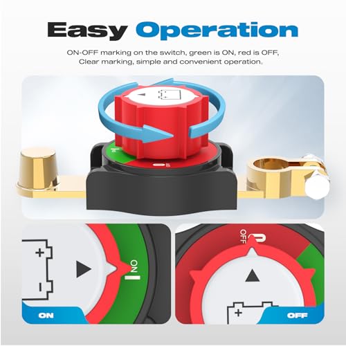 Top Post Battery Disconnect Switch, Malictele On/Off 12-48V - Product Imagery