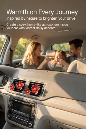4 PCS Daisy Car Vent Clips, Cute Flower Car Air Vent - Product Imagery