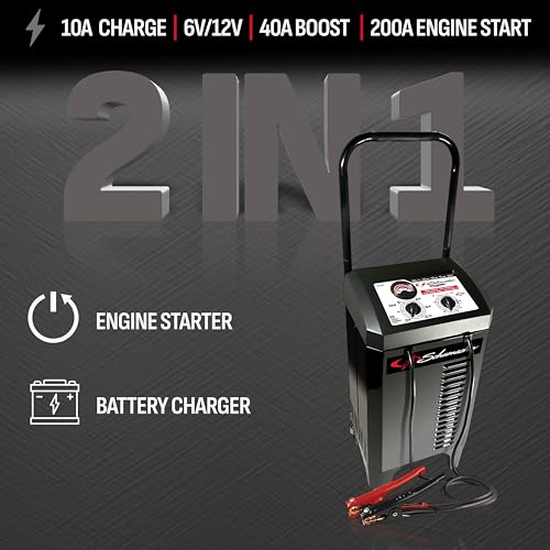 Schumacher Electric Wheeled 10A Car Battery Charger & Maintainer - Product Imagery