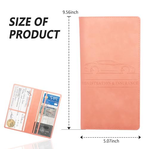Car Registration and Insurance Holder,PU Leather Car Glove Box - Product Imagery