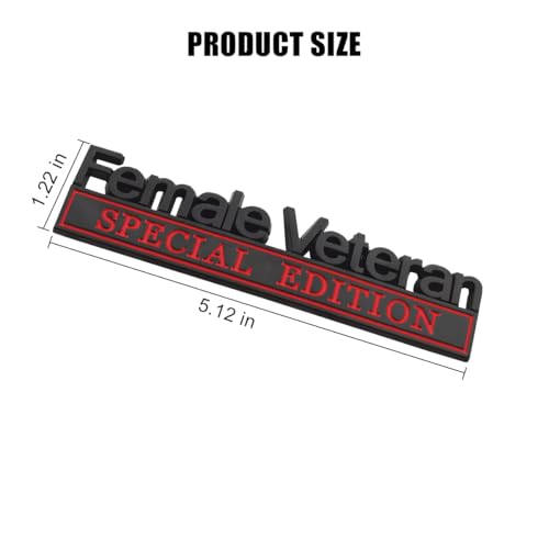 Bittwee Car Emblem, 2PCS Female Veteran Special Edition Letters - Product Imagery