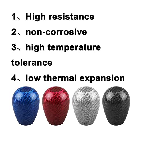 RYANSTAR Carbon Fiber Shift Knob with Adapters Oval Ball Black - Product Imagery