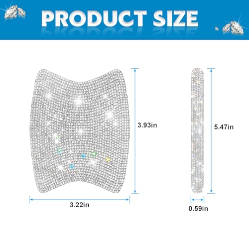 Mandark 8PCS Rhinestone Door Handle and Cup Stickers, White - Product Imagery