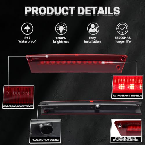LED 3rd Third Brake Light for Ford Focus & Fiesta Hatchback - Product Imagery