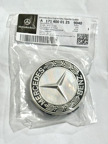 Mercedes-Benz Black Classic Logo Wheel Center Cap, Genuine MB - Product Imagery
